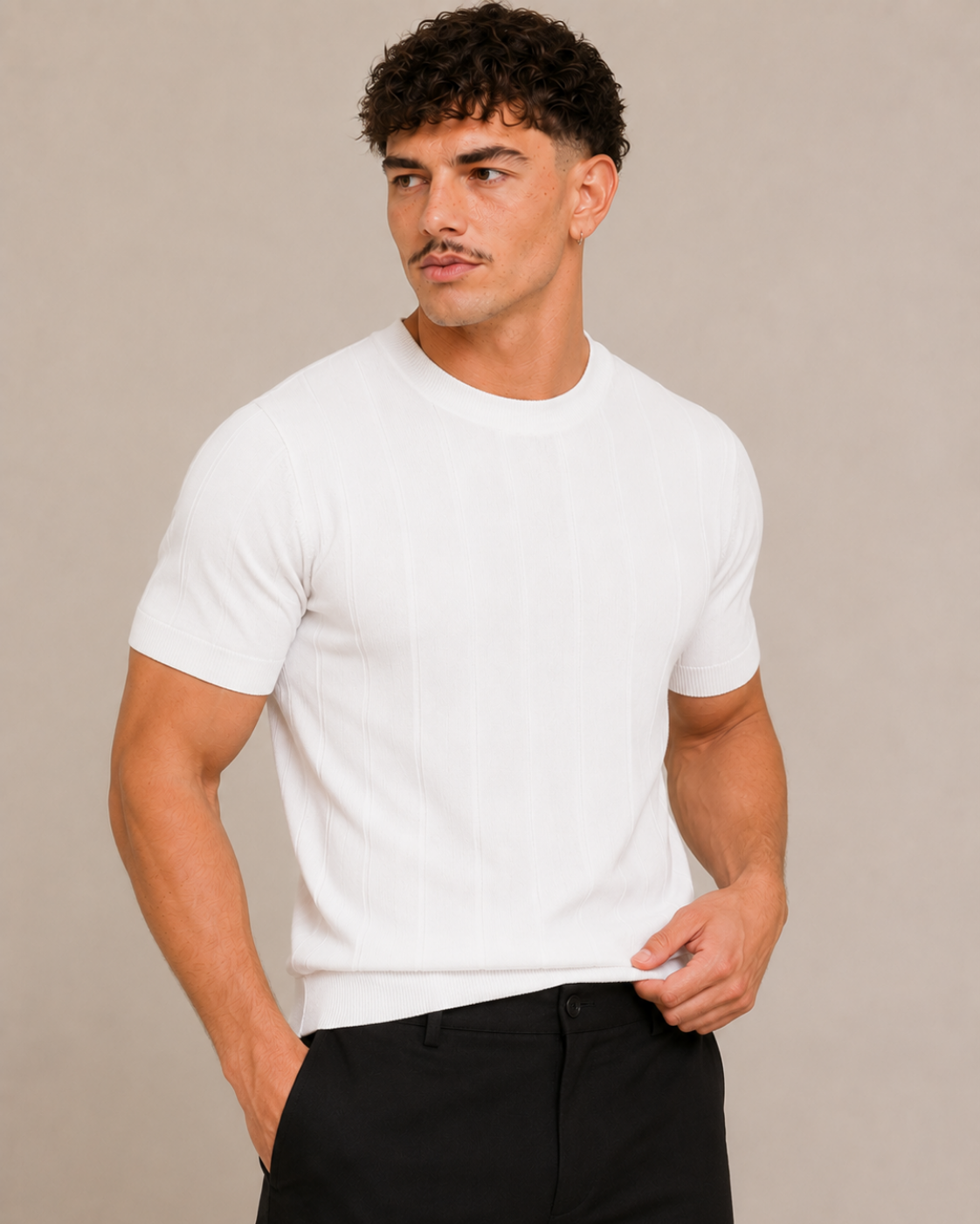 RIBBED KNIT TEE