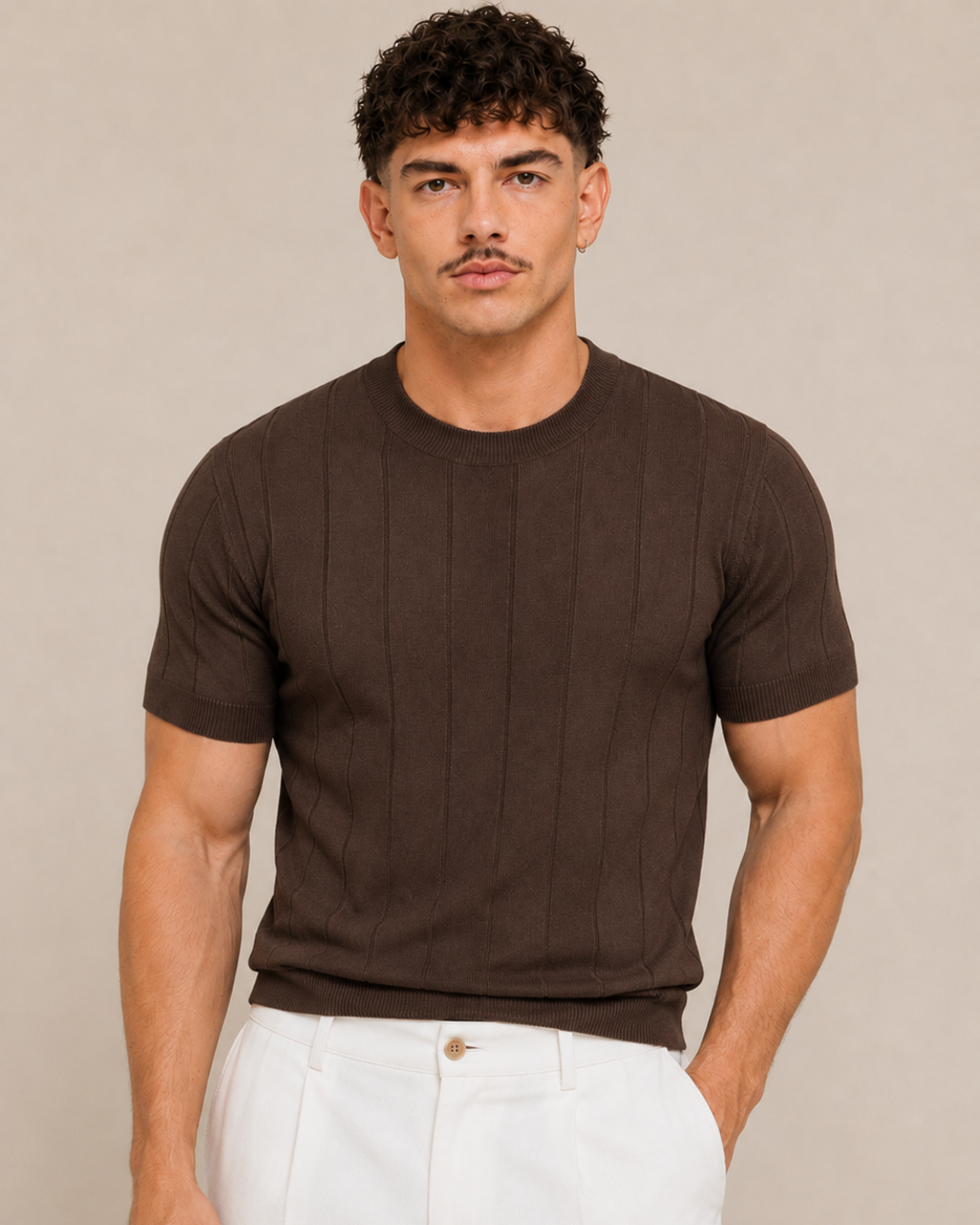 RIBBED KNIT TEE