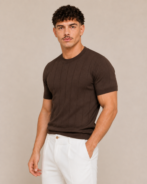 RIBBED KNIT TEE