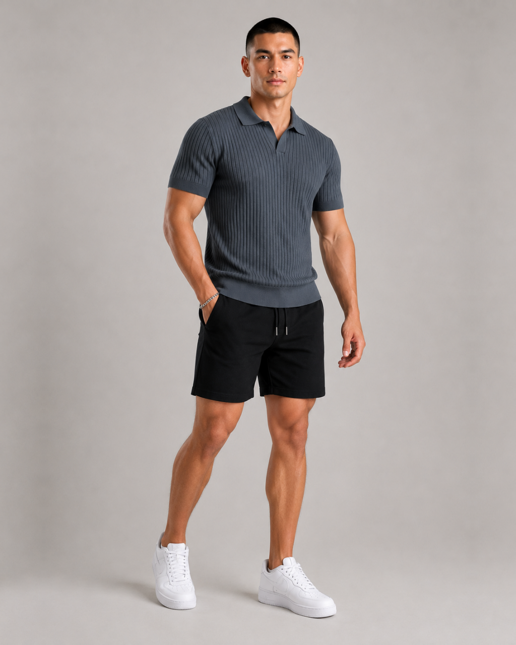 V-NECK KNIT POLO