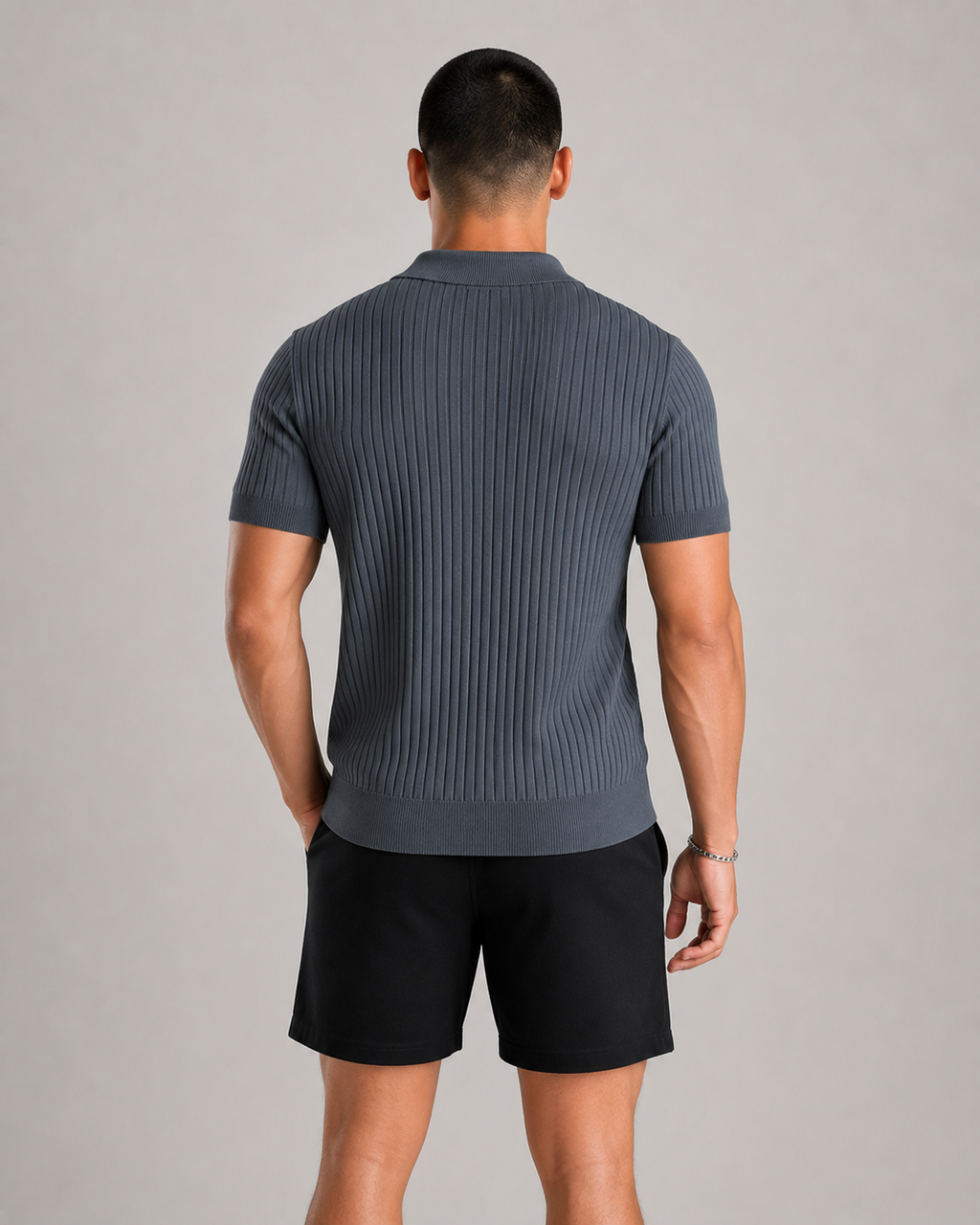 V-NECK KNIT POLO