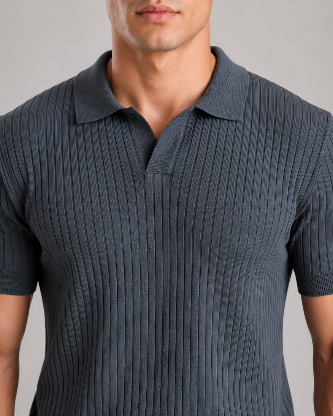 V-NECK KNIT POLO