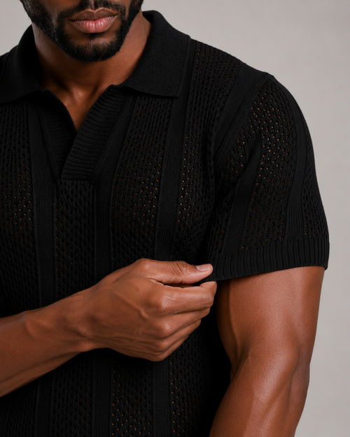 TRICOT MESH POLO