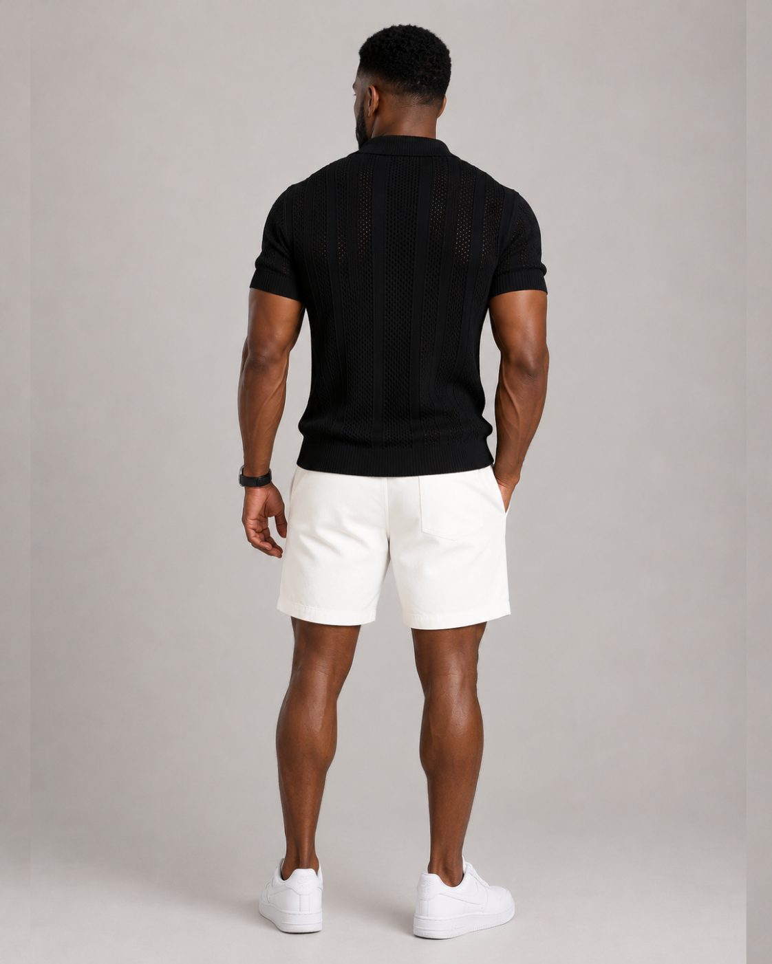 TRICOT MESH POLO