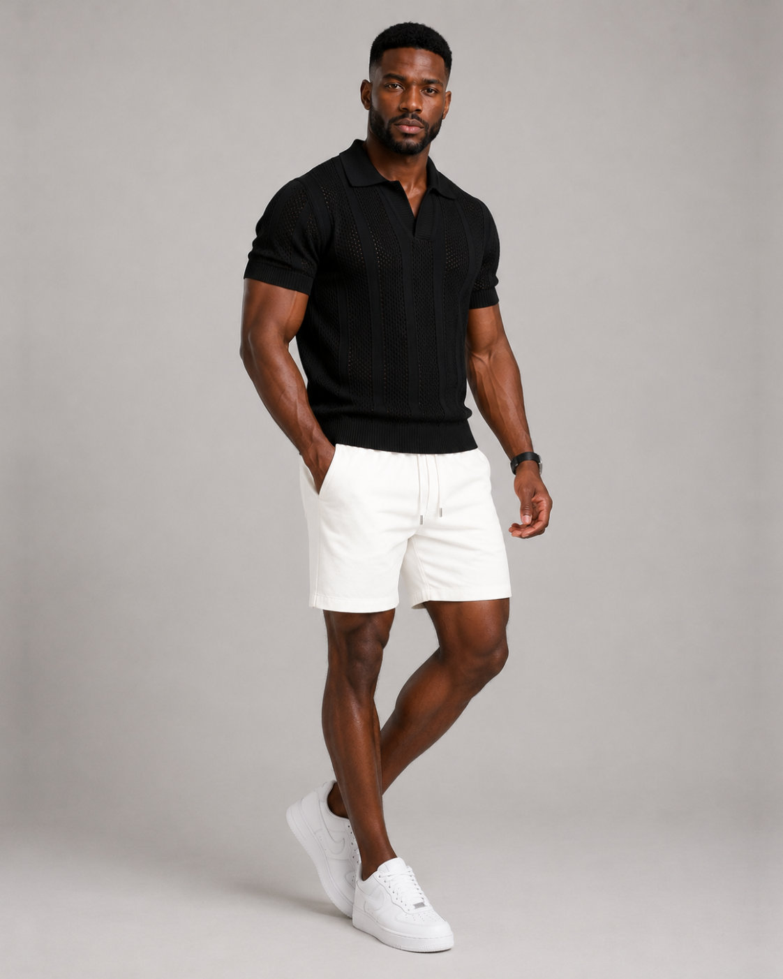 TRICOT MESH POLO