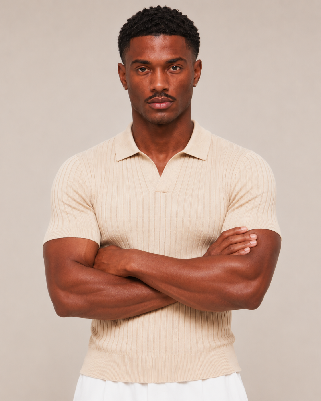V-NECK KNIT POLO