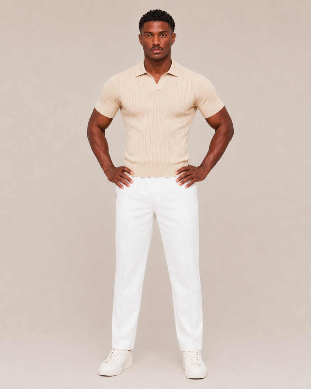 V-NECK KNIT POLO