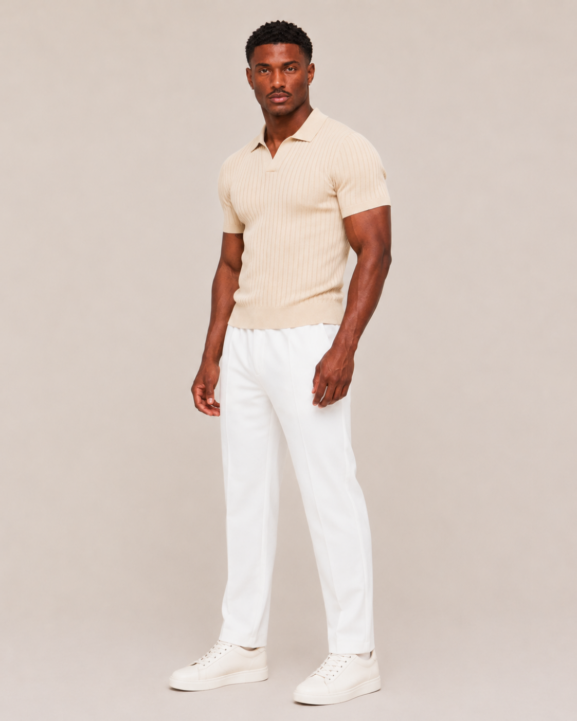 V-NECK KNIT POLO