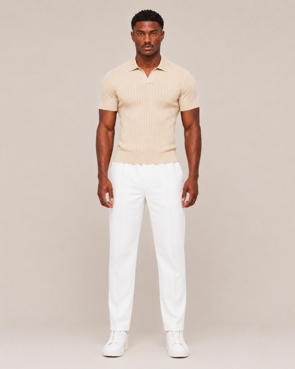 V-NECK KNIT POLO