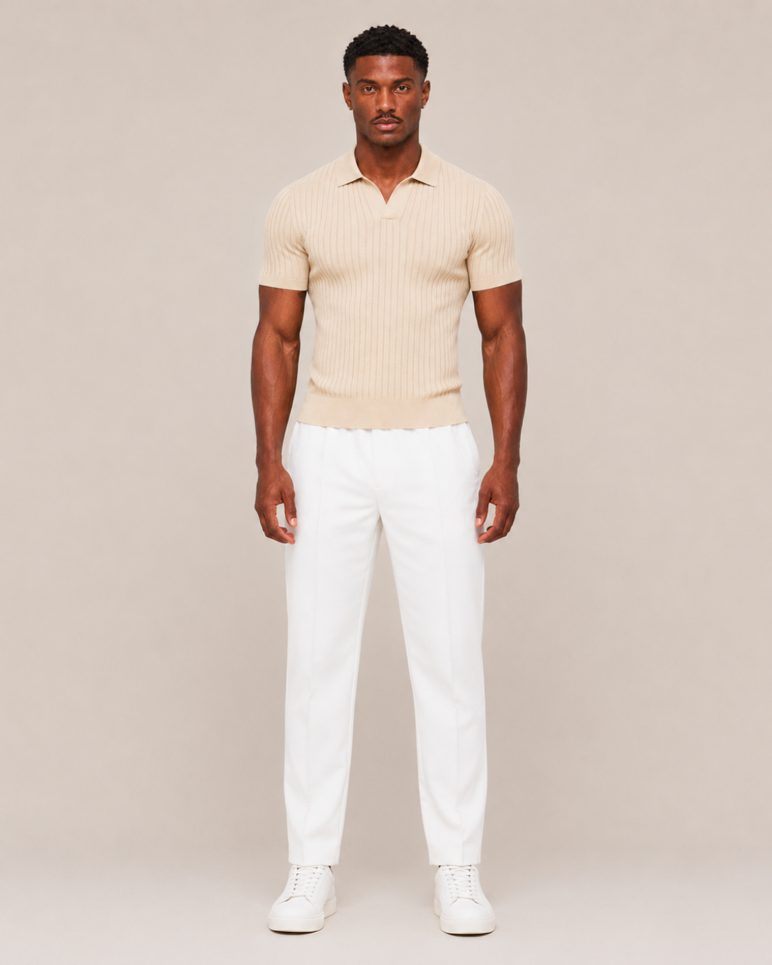 V-NECK KNIT POLO