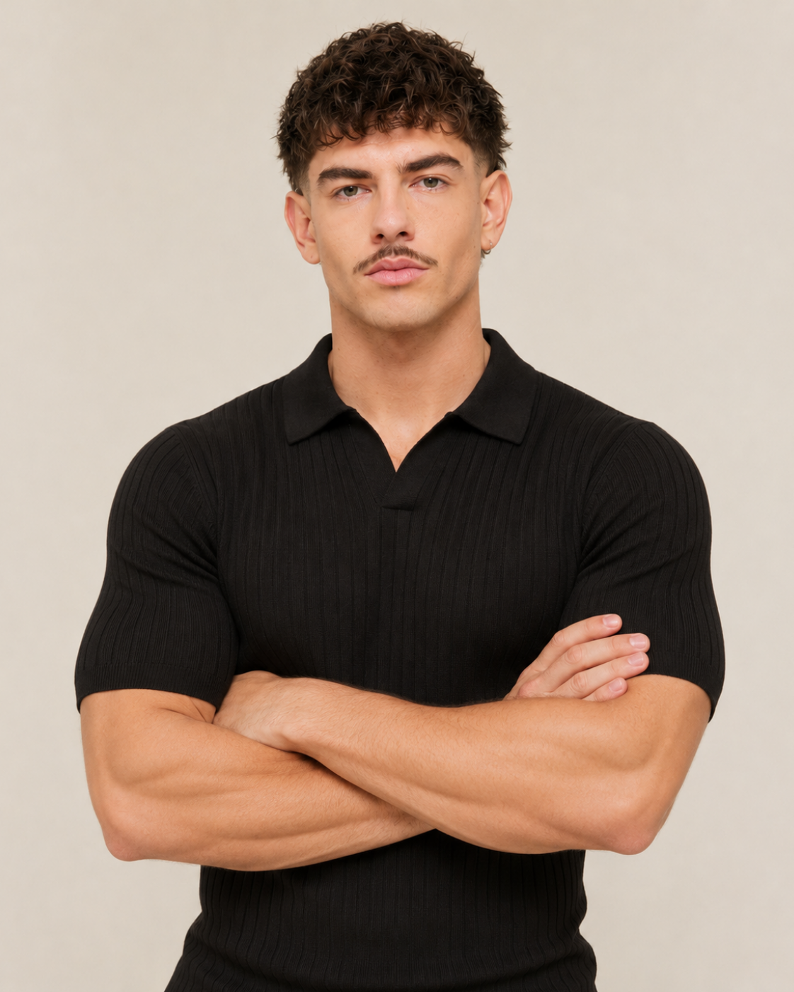 V-NECK KNIT POLO