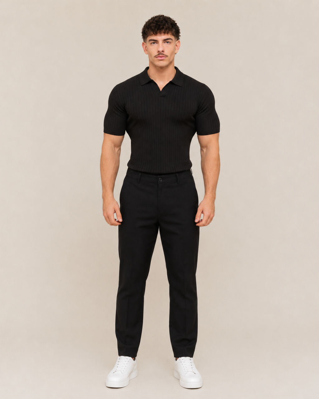 V-NECK KNIT POLO