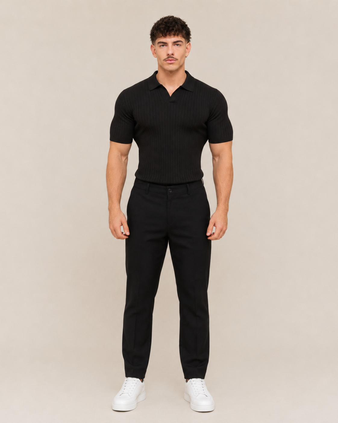 V-NECK KNIT POLO