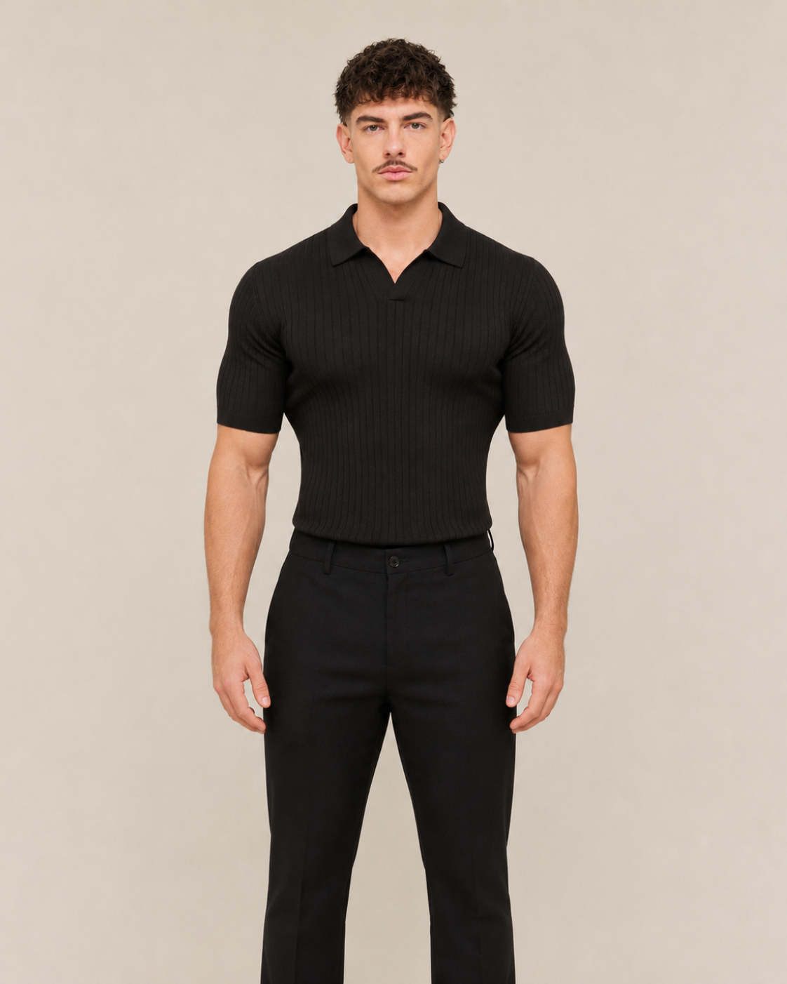 V-NECK KNIT POLO