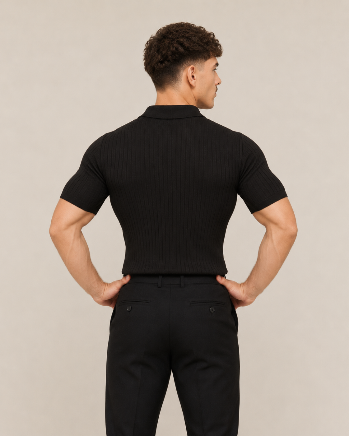 V-NECK KNIT POLO