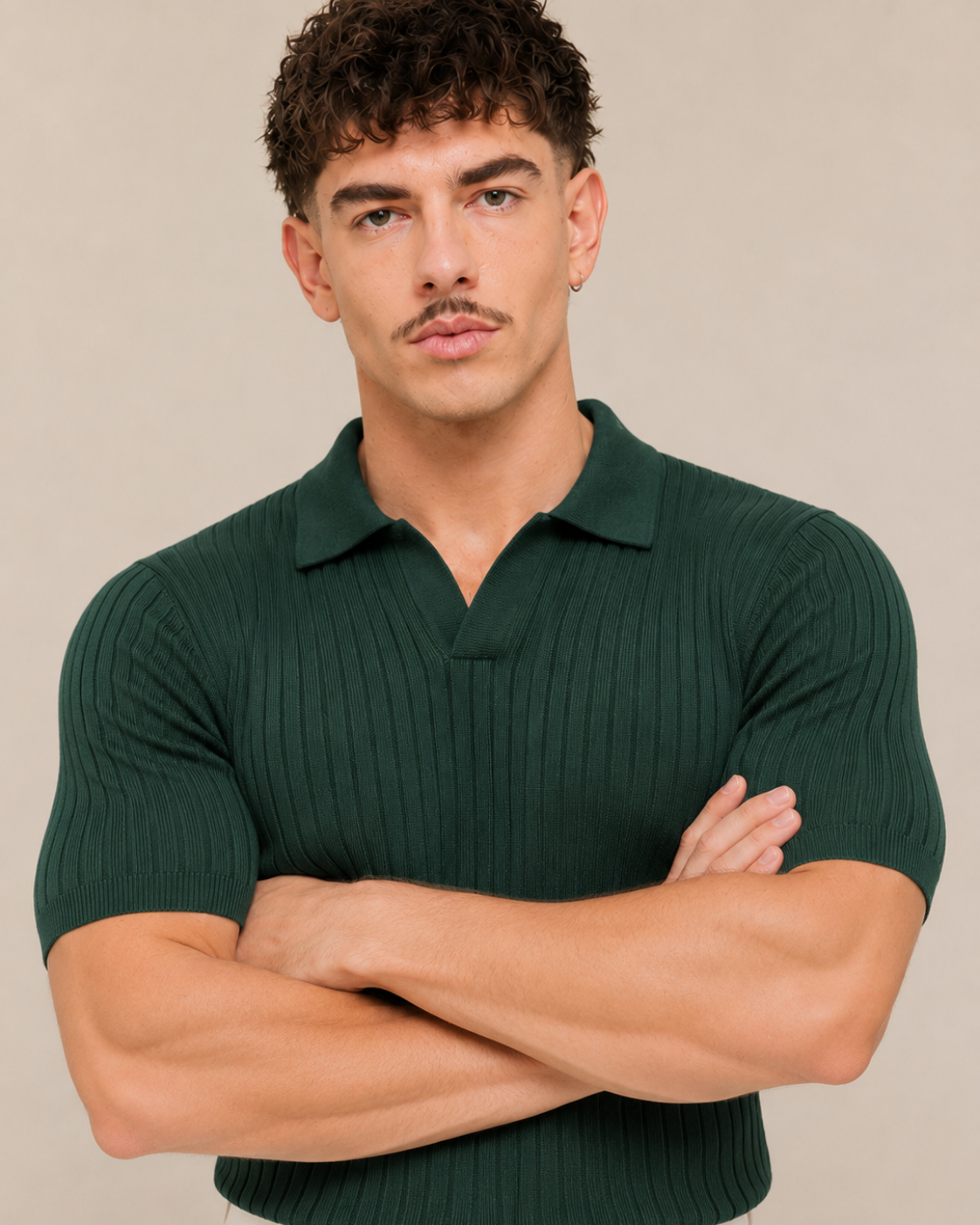 V-NECK KNIT POLO