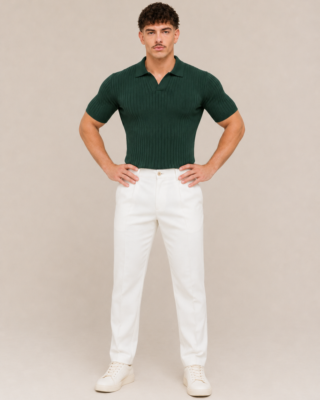 V-NECK KNIT POLO