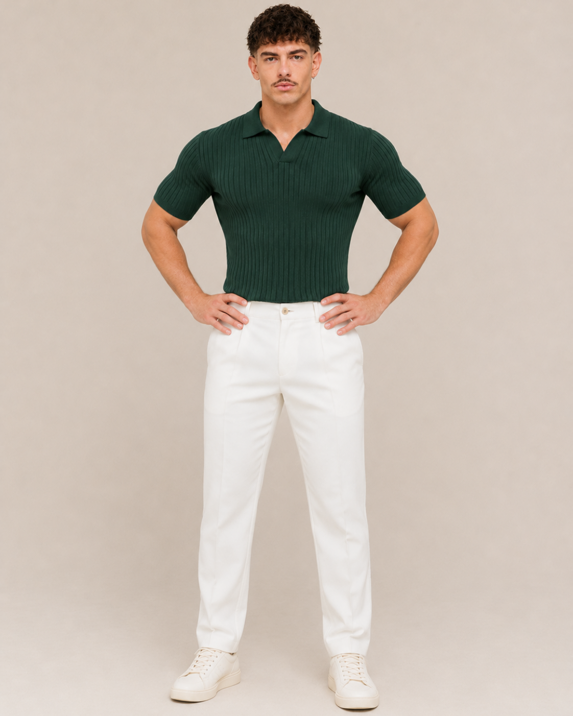 V-NECK KNIT POLO