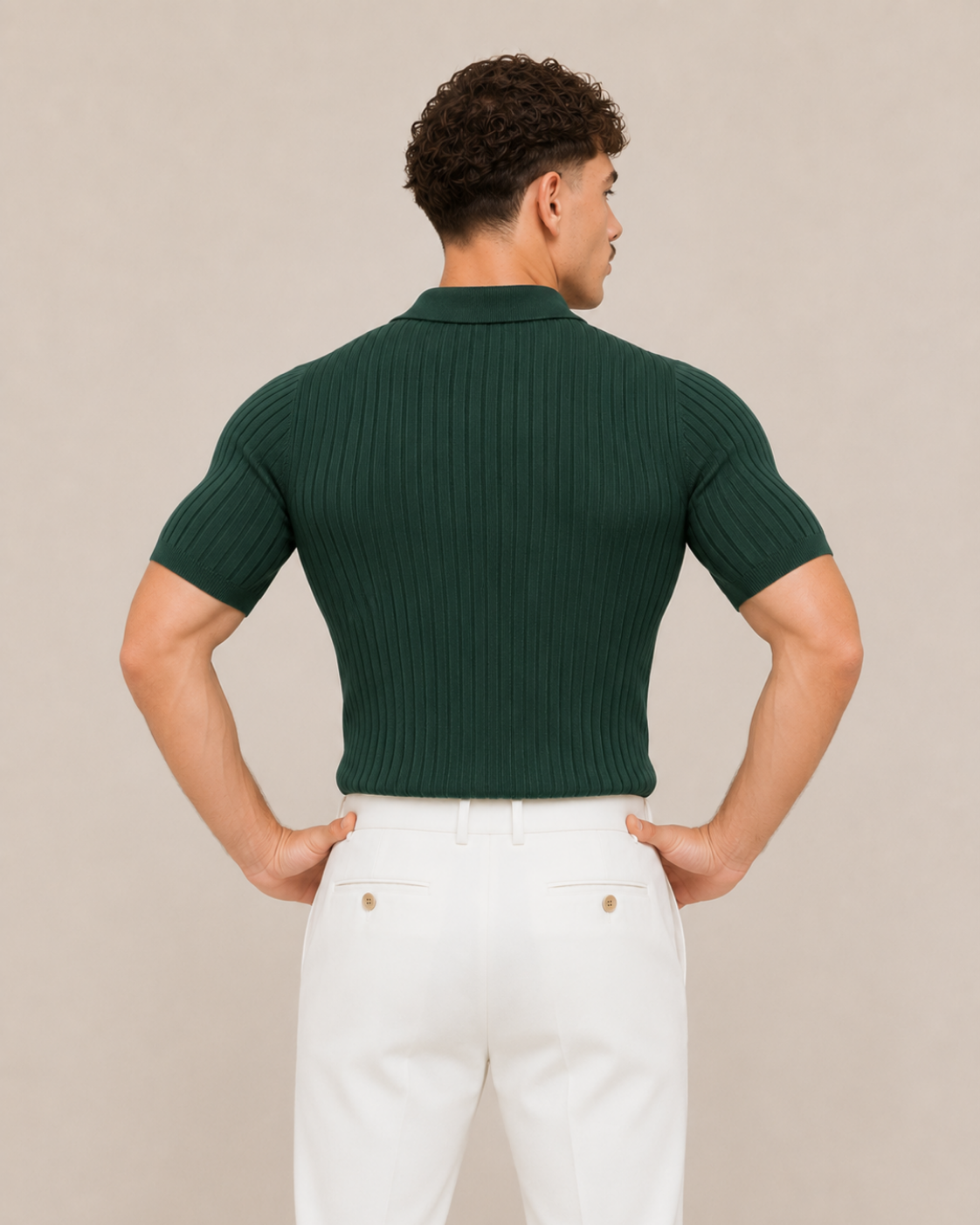 V-NECK KNIT POLO