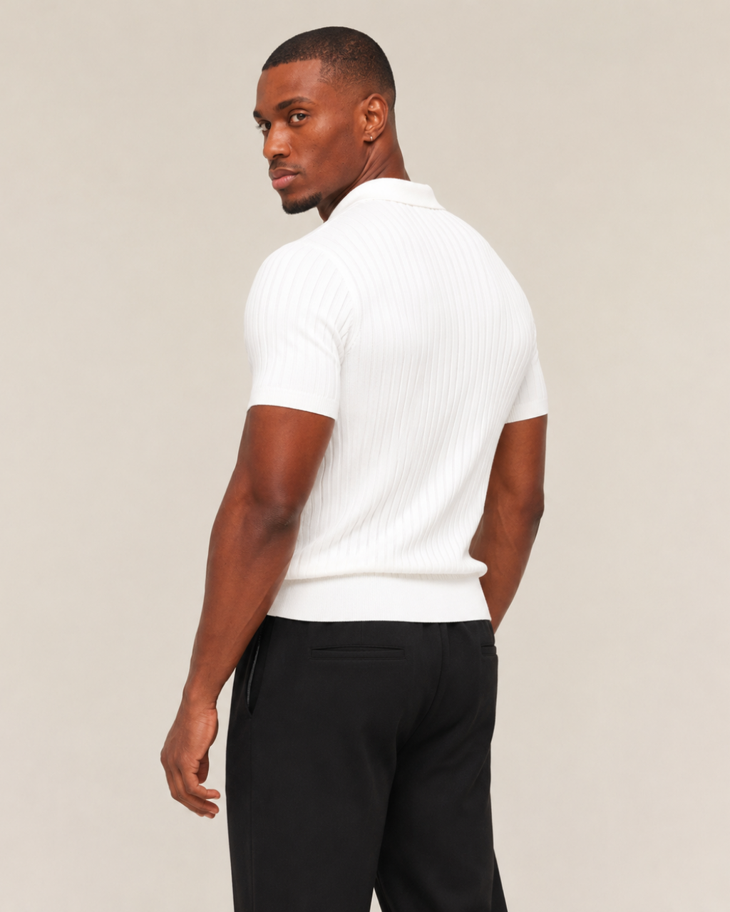 V-NECK KNIT POLO