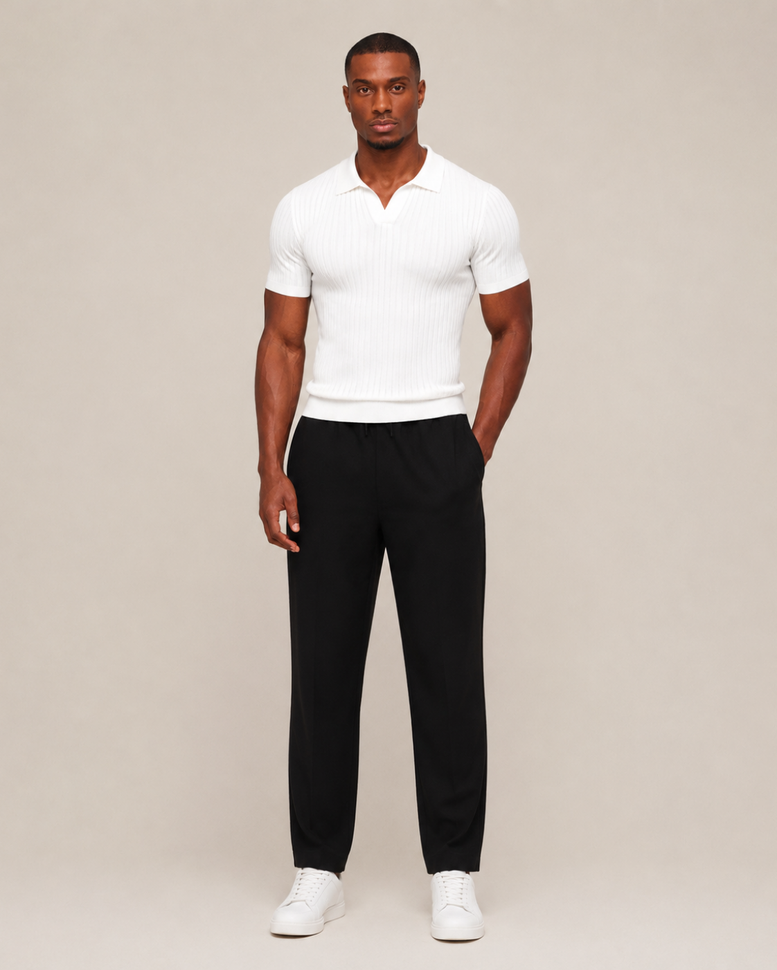 V-NECK KNIT POLO