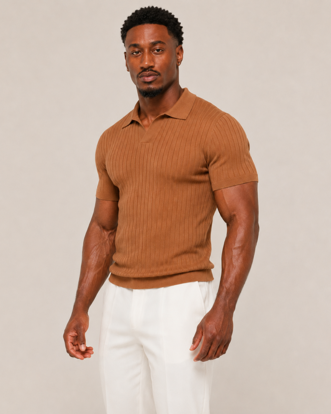 V-NECK KNIT POLO