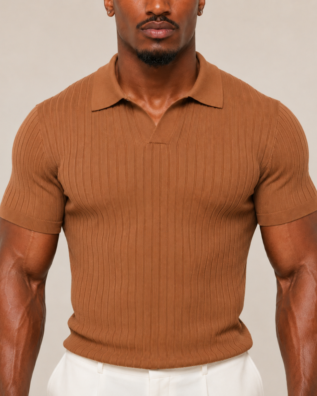 V-NECK KNIT POLO