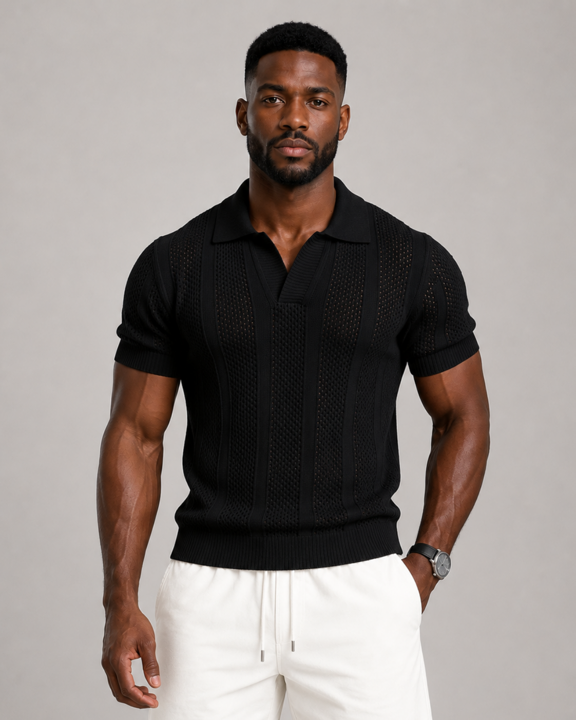TRICOT MESH POLO
