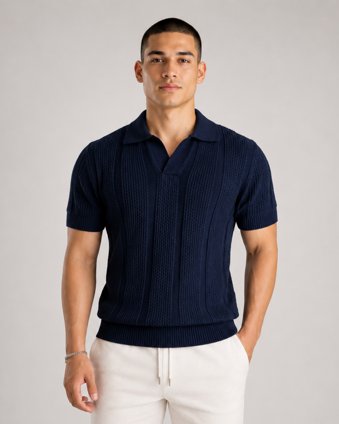 TRICOT MESH POLO