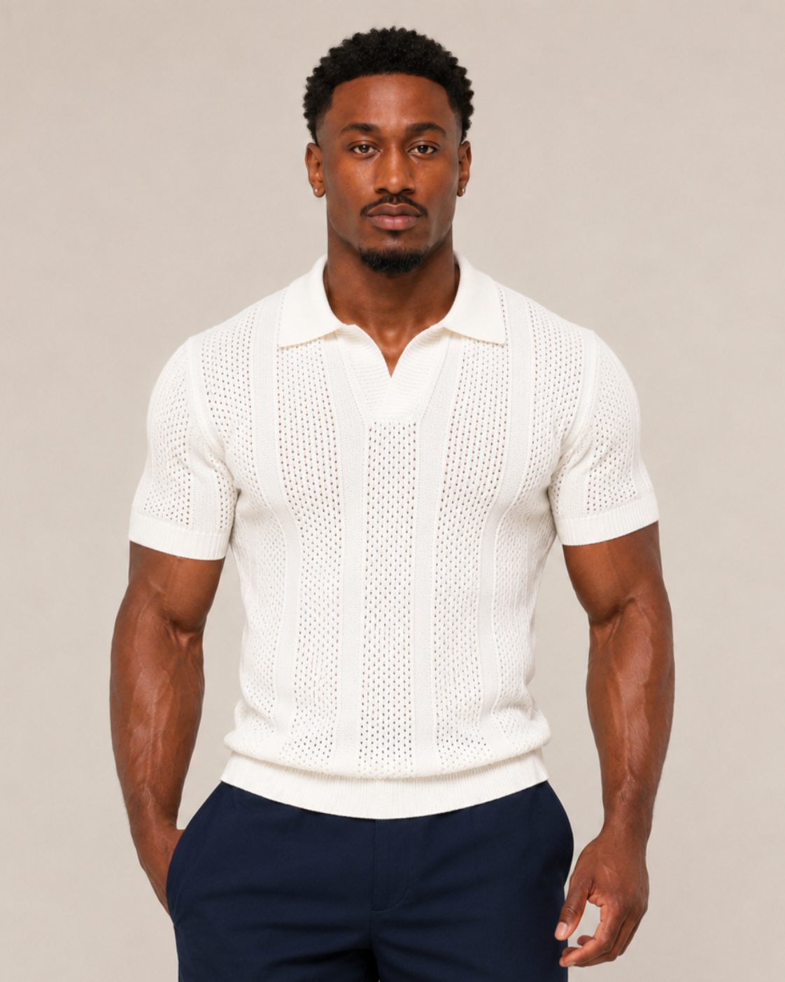 TRICOT MESH POLO