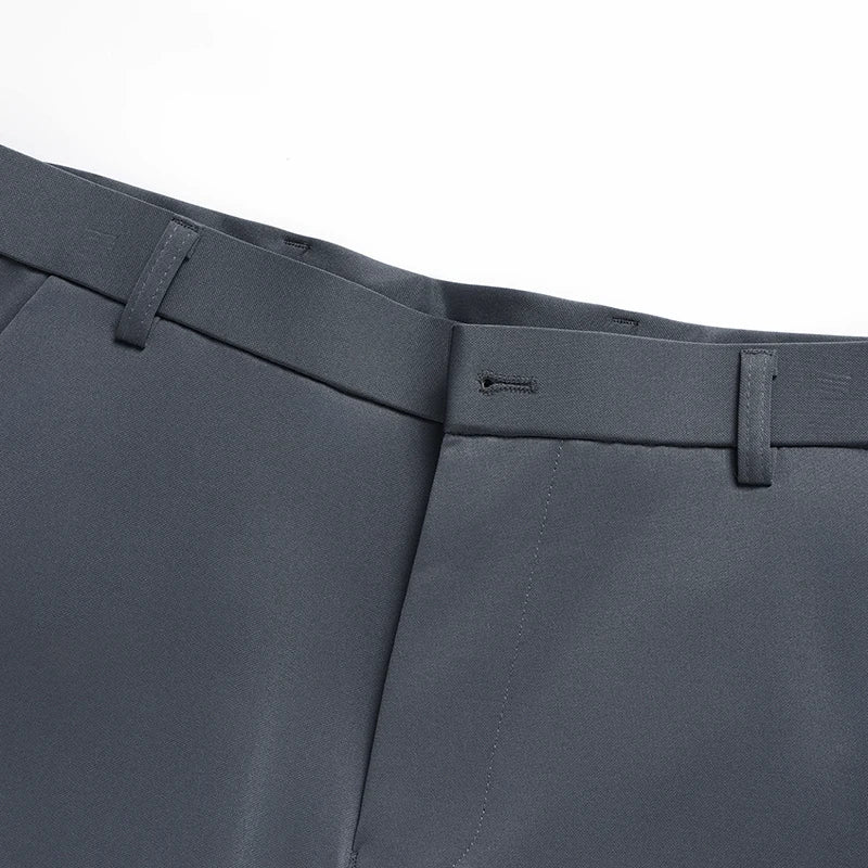 29-42 Men'S Summer Pants Thin Straight Stretch Casual Pants with No Trace No Ironing Fabric Silky and Cool Feeling